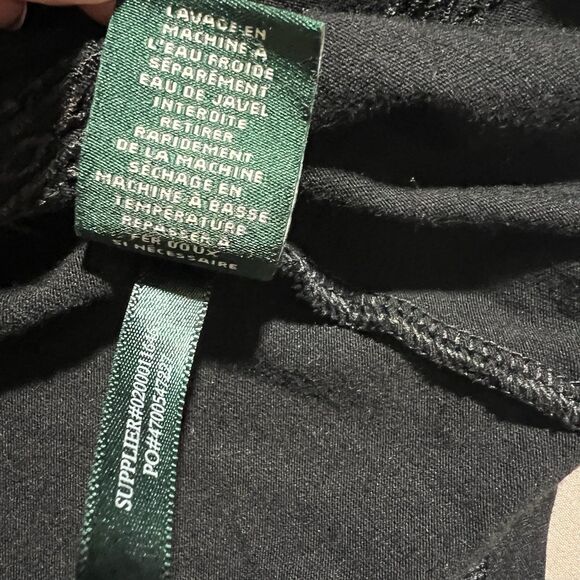 Ralph Lauren Smocked Off-Shoulder Black Blouse Cotton Modal M Women’s Top Medium - Picture 7 of 9